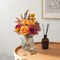Artificial Flowers with Vase – Faux Silk Floral Arrangement Centerpiece with Roses, Hydrangeas & Gerbera Daisies – Farmhouse Table Decor for Dining Room, Office, Coffee Table & Fall Home Decoration